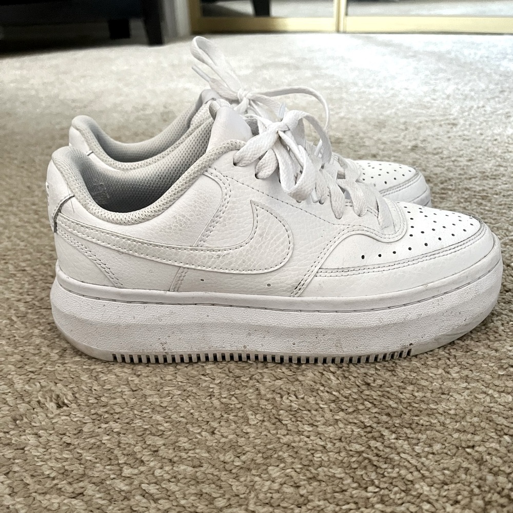 White Nike Platform Sneakers